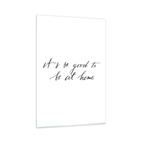 Glasbild - Bild auf glas - Kalligrafischer Schriftzug auf weißem Hintergrund - 80x120cm - Die ganze Wahrheit - Moderne Wanddekoration für Wohnzimmer und Schlafzimmer ARTTOR