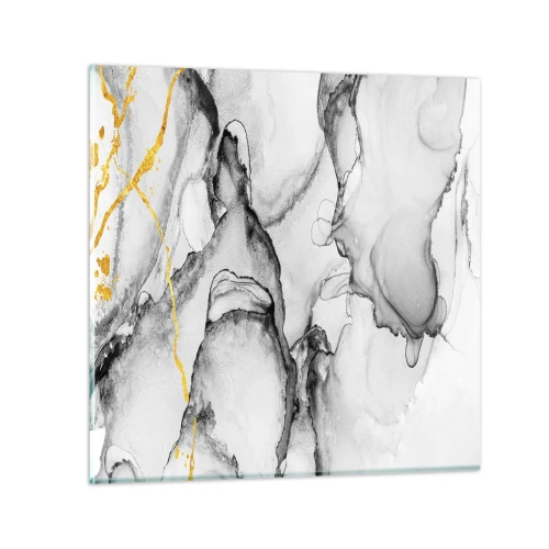 Glasbild - Bild auf glas - Komposition mit Goldmotiv - 70x70 cm