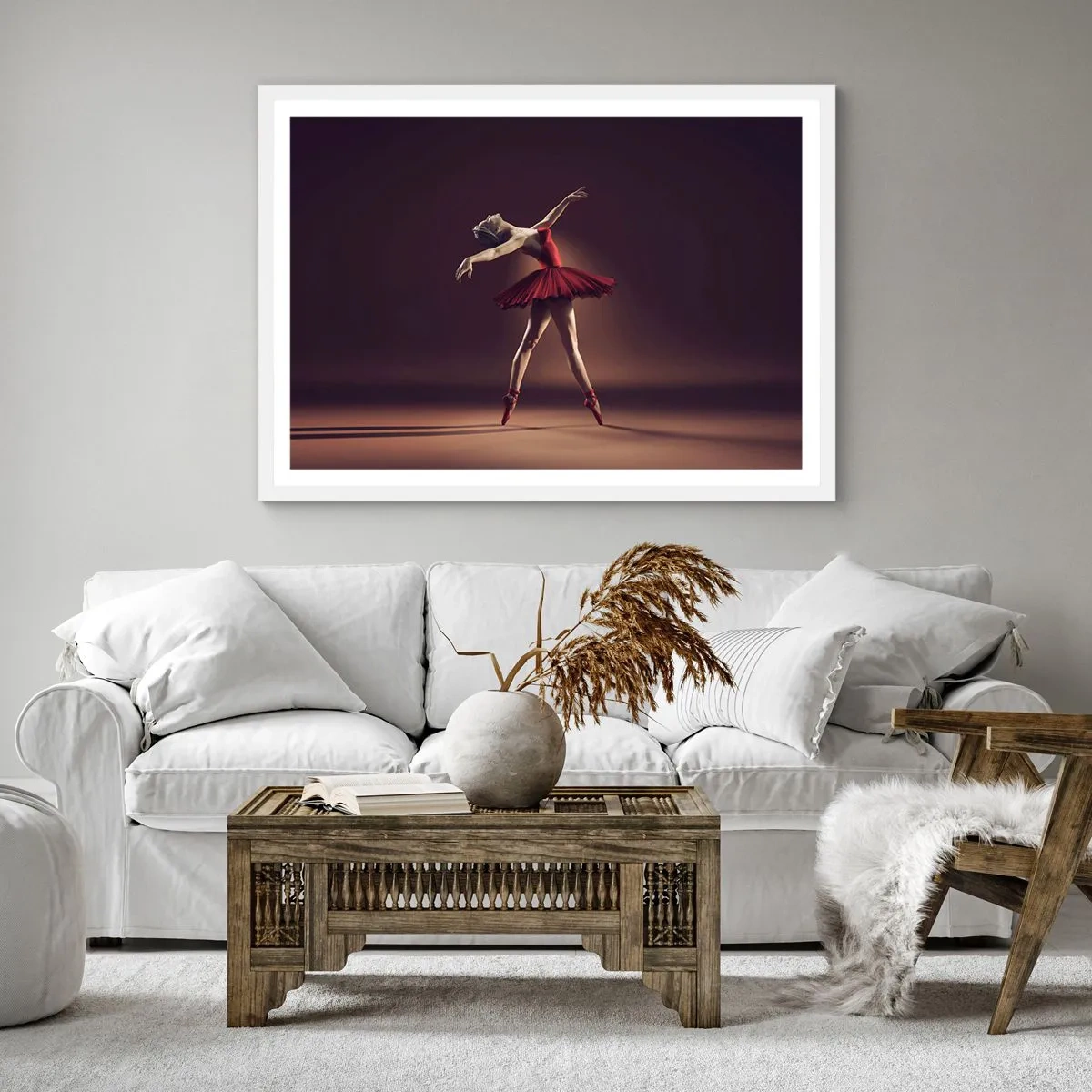 Poster in einem weißen Rahmen - Eine Primaballerina - 60x60 cm