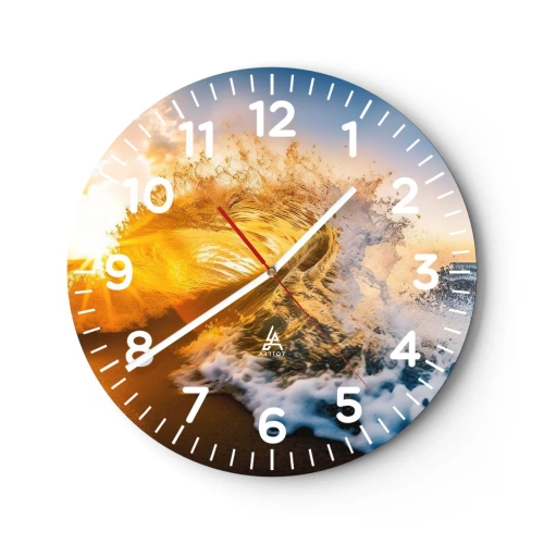Wanduhr - Glasuhr - Spaß im Sand - 40x40 cm