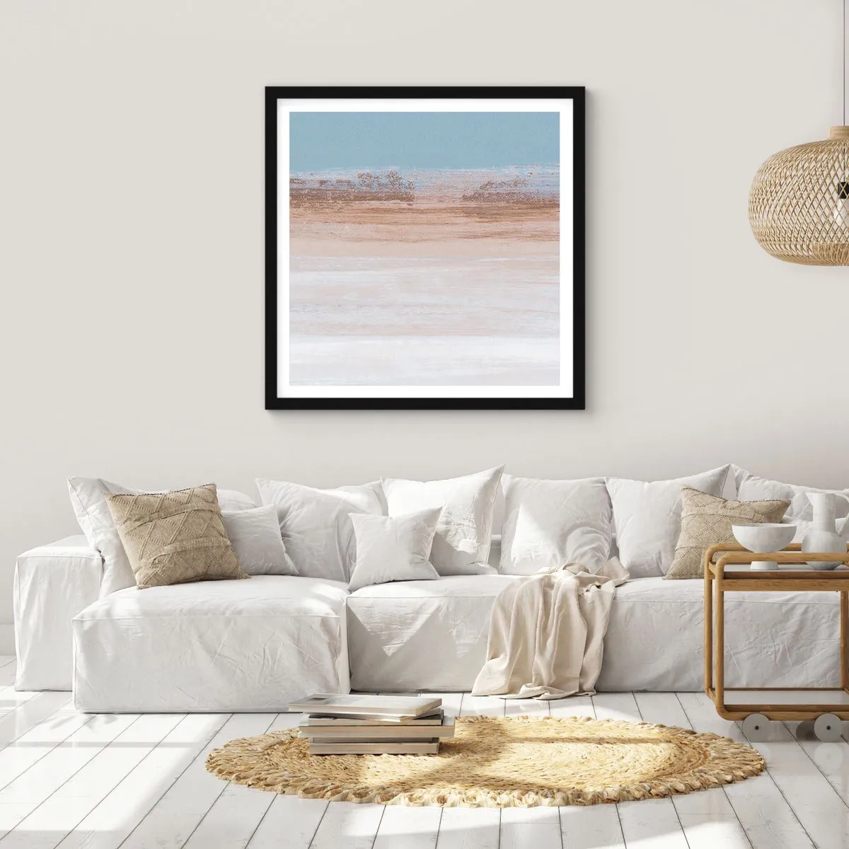 Poster in einem schwarzem Rahmen - Mehrdeutige Landschaft - 60x60 cm