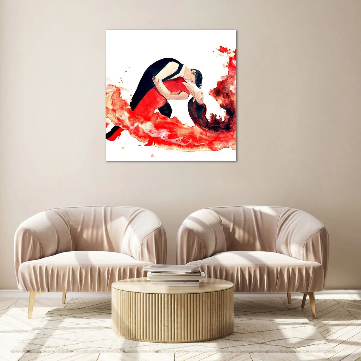 Glasbild - Bild auf glas - Tango - eine sinnliche Welle - 70x70 cm