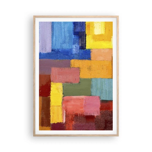 Poster in einem Rahmen aus heller Eiche - Jeder ist anders, alle bunt - 70x100 cm