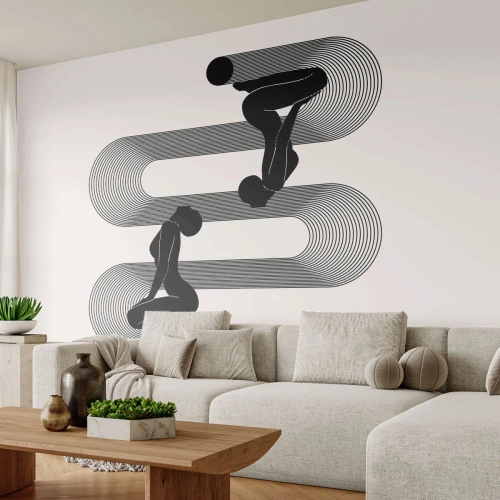 Maßgeschneiderte selbstklebende Fototapete Deluxe Sticker - Sinnliche Symmetrie - Frauen, Linien, Meditation