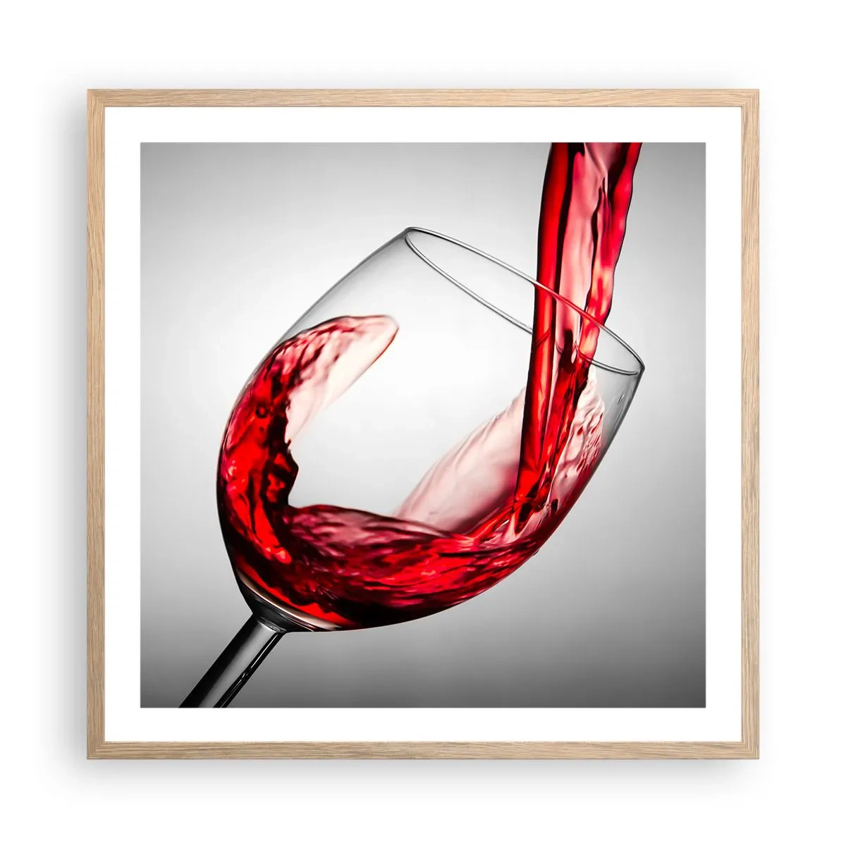 Poster in einem Rahmen aus heller Eiche - Farbe – Bewegung – Klang - 60x60 cm