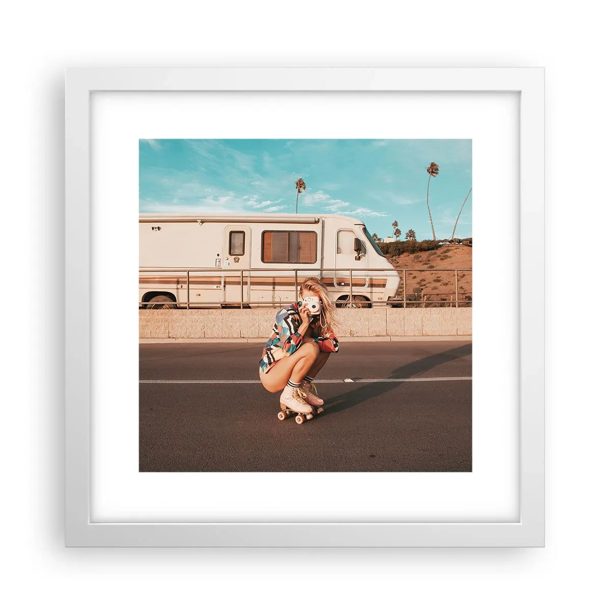 Poster in einem weißen Rahmen - Lächel bitte! - 30x30 cm