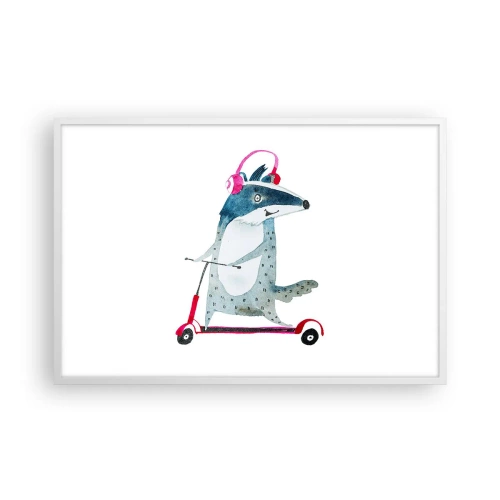 Poster in einem weißen Rahmen - Dachsfreude - 91x61 cm
