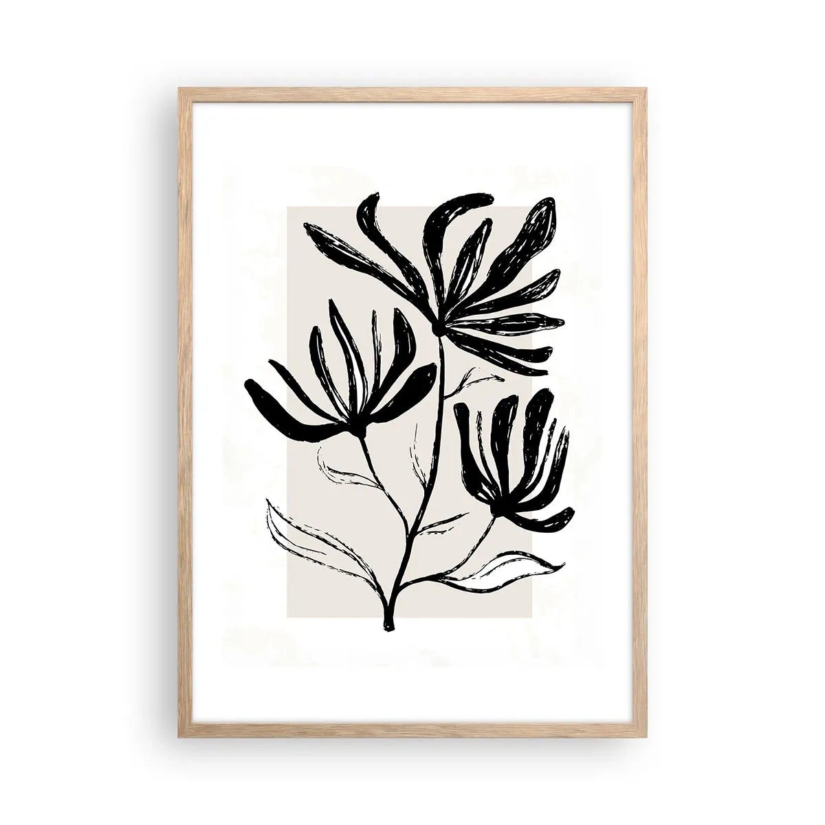 Poster in einem Rahmen aus heller Eiche - Skizze für das Herbarium - 50x70 cm