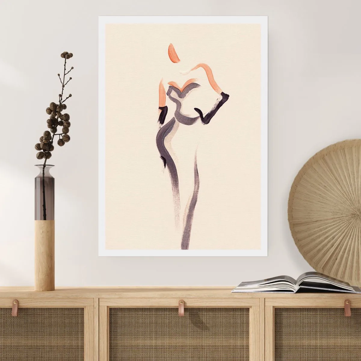 Poster - Minimalistische weibliche Silhouette - 50x70cm - Aus den goldenen Jahren Hollywoods - Moderne Wanddekoration für Wohnzimmer und Schlafzimmer ARTTOR