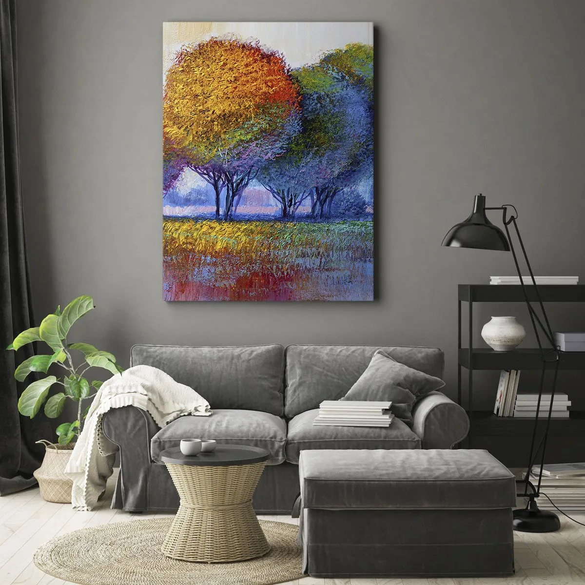 Bild auf Leinwand - Leinwandbild - Ein Haufen leuchtender Farben - 45x80 cm