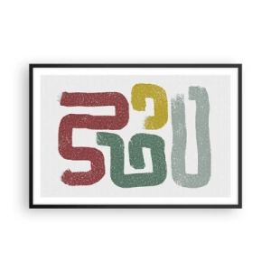 Poster in einem schwarzem Rahmen - In einer unbekannten Sprache - 91x61 cm