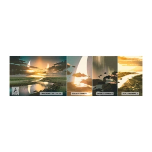 Fototapeten Muster Selbstklebend Deluxe Sticker - Irgendwo in einer weit, weit entfernten Galaxie - Landschaft, Mond, Fantasie - 100x30 cm