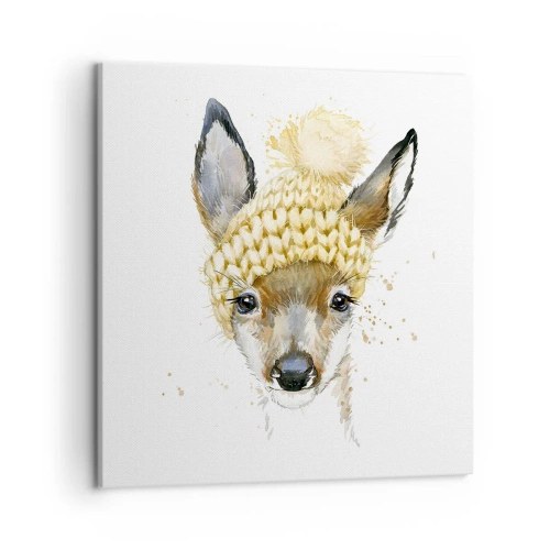 Bild auf Leinwand - Leinwandbild - Für den Winter im verschneiten Wald - 50x50 cm