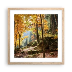 Poster in einem Rahmen aus heller Eiche - Zeit zum Entspannen - 40x40 cm