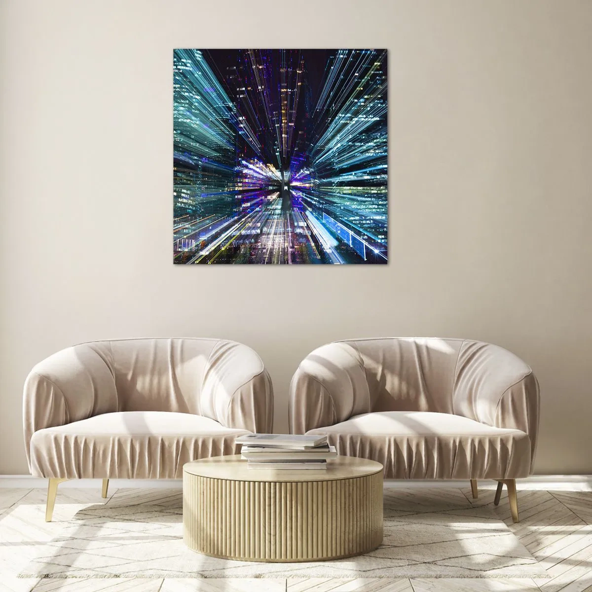 Glasbild - Bild auf glas - Übergang zum Hyperraum - 70x70 cm