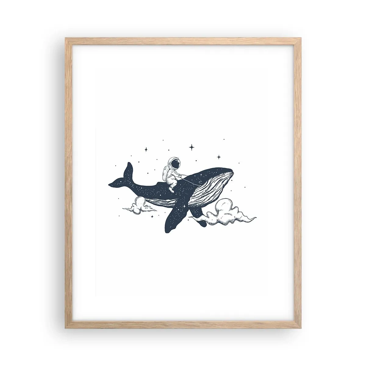 Poster in einem Rahmen aus heller Eiche - Weltraumabenteuer - 40x50 cm