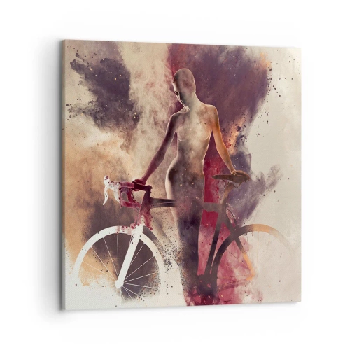 Bild auf Leinwand - Leinwandbild - Eine Fahrradseele in Marmorformen - 50x50 cm