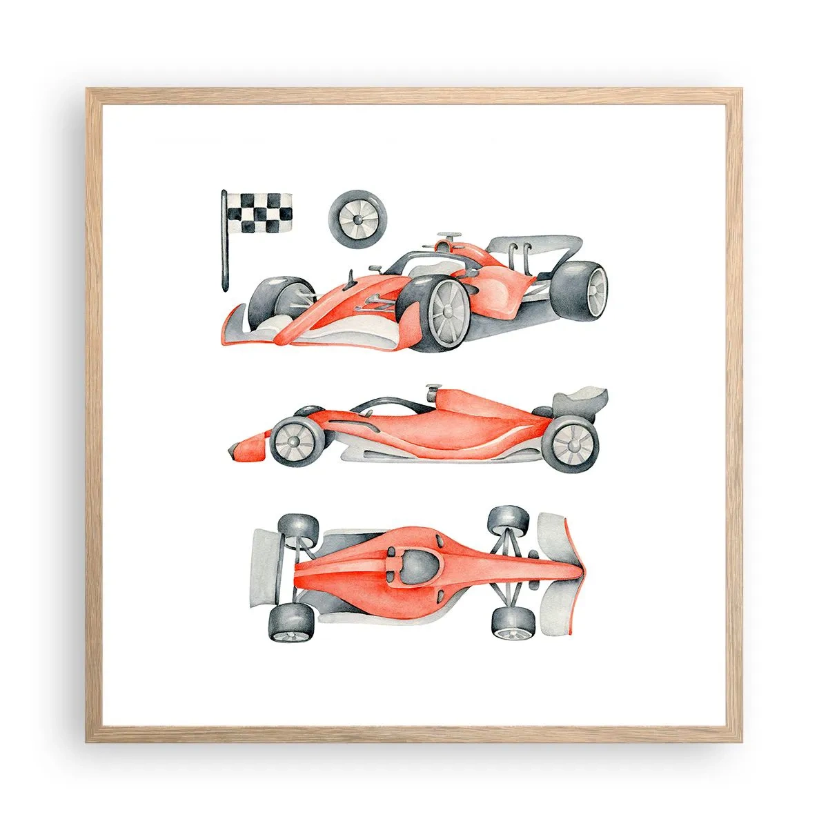 Poster in einem Rahmen aus heller Eiche - Dem Traum folgen - 60x60 cm