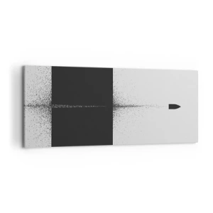 Bild auf Leinwand - Leinwandbild - Ein symbolisches Projektil im minimalistischen, abstrakten Stil. - 120x50cm - Direkt zum Ziel - Moderne Wanddekoration für Wohnzimmer und Schlafzimmer ARTTOR