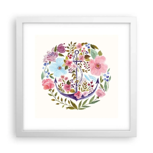 Poster in einem weißen Rahmen - Guter Traum eines Seemanns - 30x30 cm