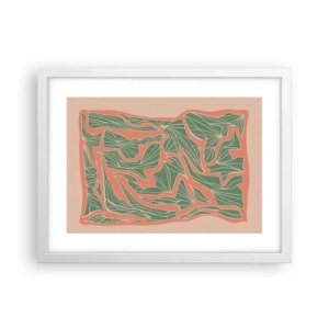 Poster in einem weißen Rahmen - Kampf zwischen Korallen und Grün - 40x30 cm