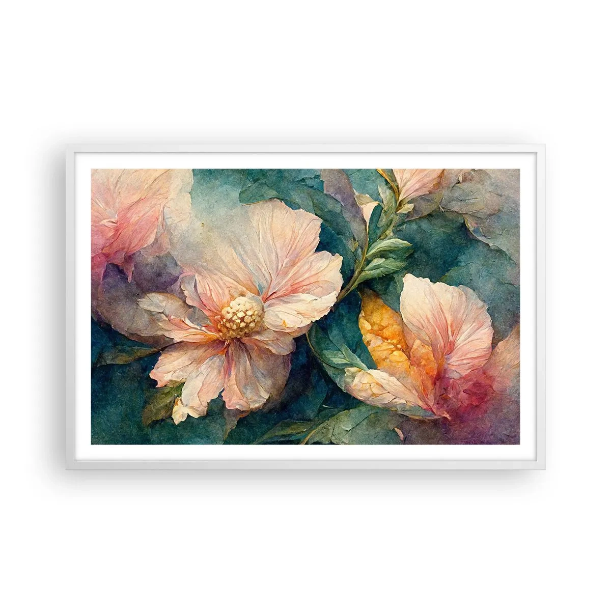 Poster in einem weißen Rahmen - Pure Subtilität - 91x61 cm