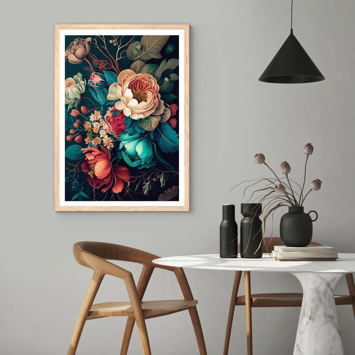 Poster in einem Rahmen aus heller Eiche - Charme des 19. Jahrhunderts - 70x100 cm