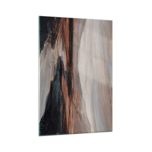 Glasbild - Bild auf glas - Eine malerische Landschaft mit Fluss und Bergen - 80x120cm - Ruhiges Tal - Moderne Wanddekoration für Wohnzimmer und Schlafzimmer ARTTOR