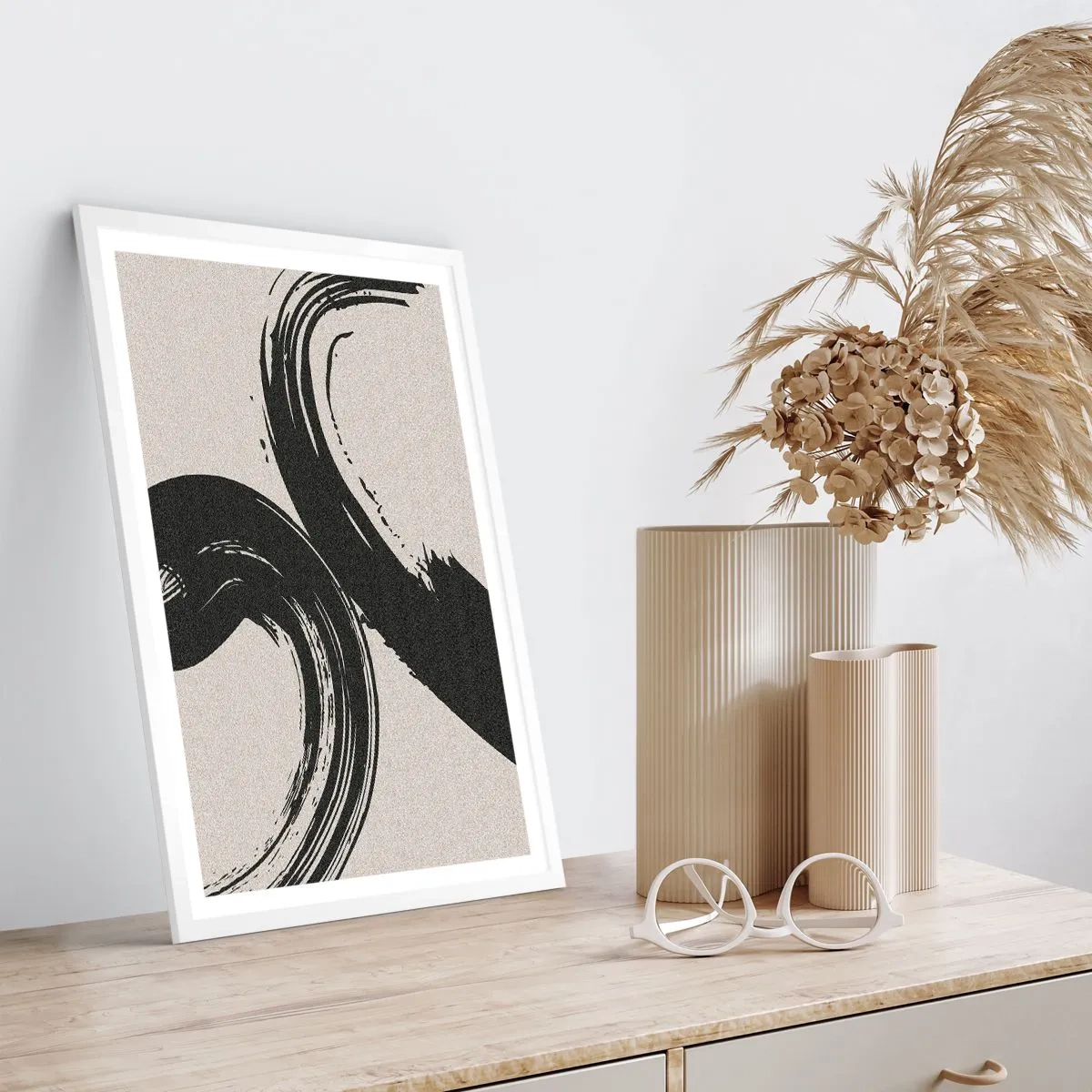 Poster in einem weißen Rahmen - Ausladend und kreisförmig - 40x50 cm