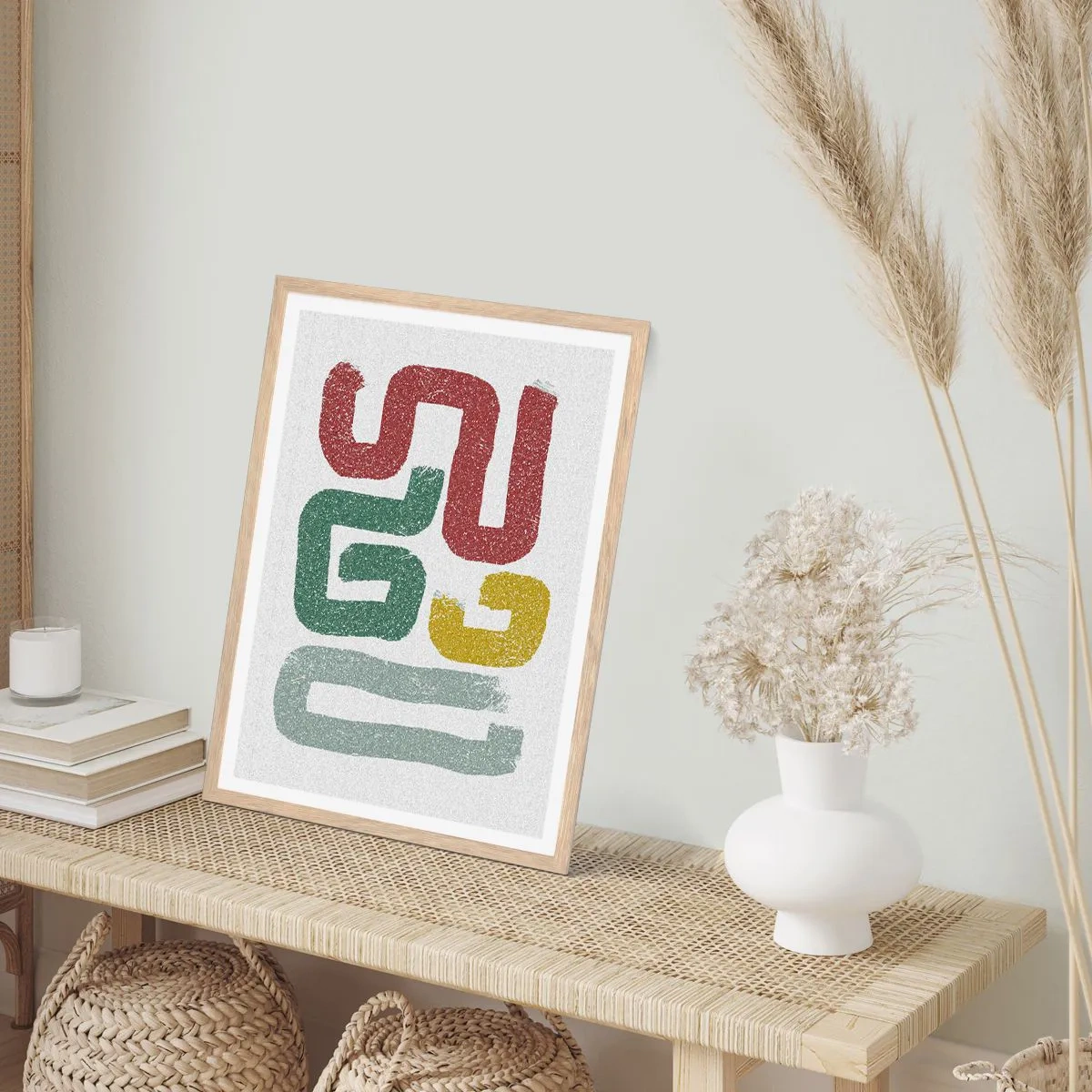 Poster in einem Rahmen aus heller Eiche - In einer unbekannten Sprache - 30x40 cm