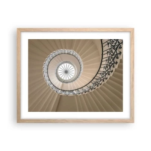 Poster in einem Rahmen aus heller Eiche - Im Inneren der Muschel - 50x40 cm