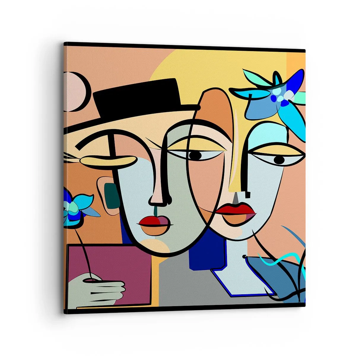 Bild auf Leinwand - Leinwandbild - Picassos randez vous - 70x70 cm