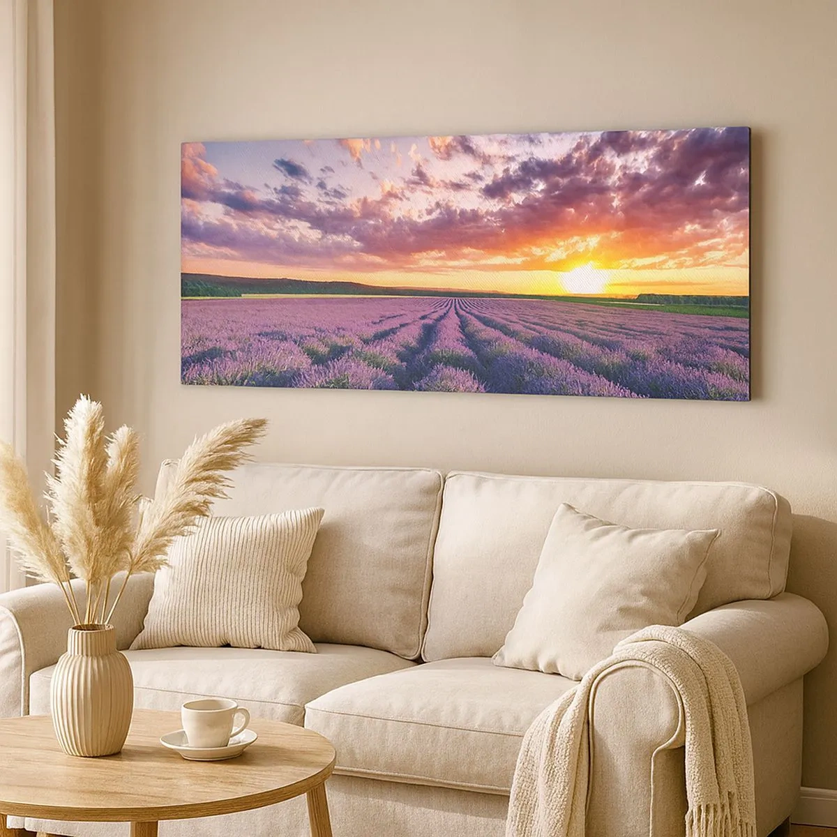 Bild auf Leinwand - Leinwandbild - Lavendel Welt - 100x40 cm