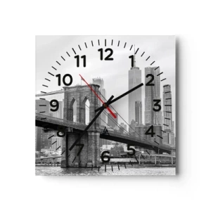 Wanduhr - Glasuhr - New Yorker Atmosphäre - 40x40 cm