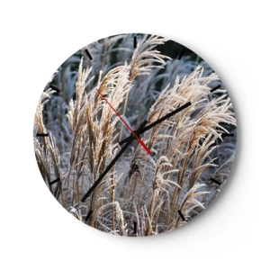 Wanduhr - Glasuhr - Gekleidet mit Frost - 40x40 cm