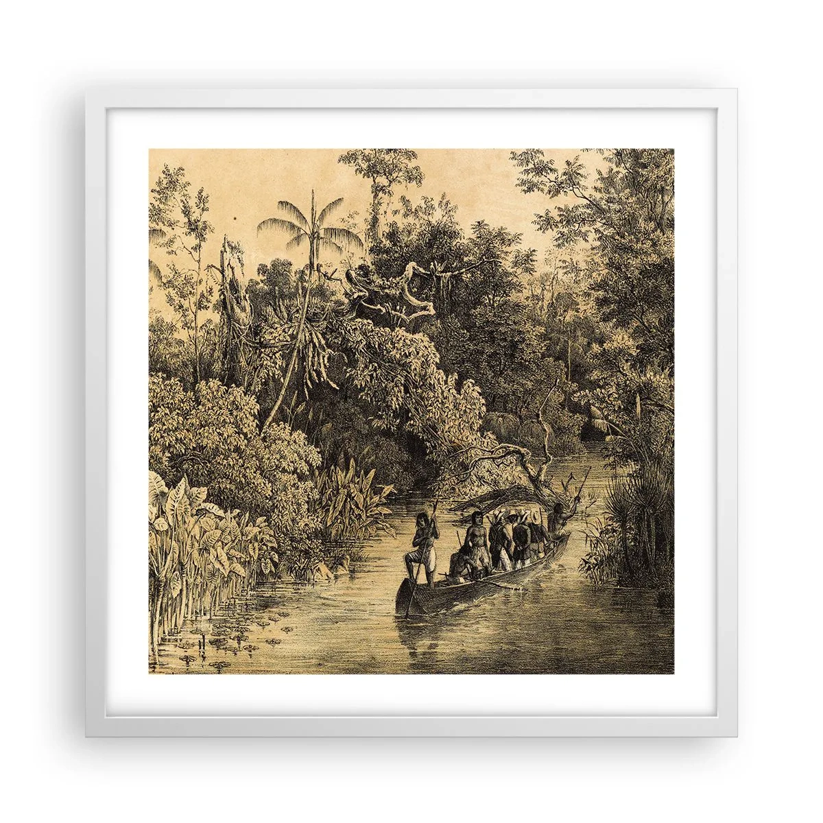 Poster in einem weißen Rahmen - Expedition zur Quelle - 50x50 cm