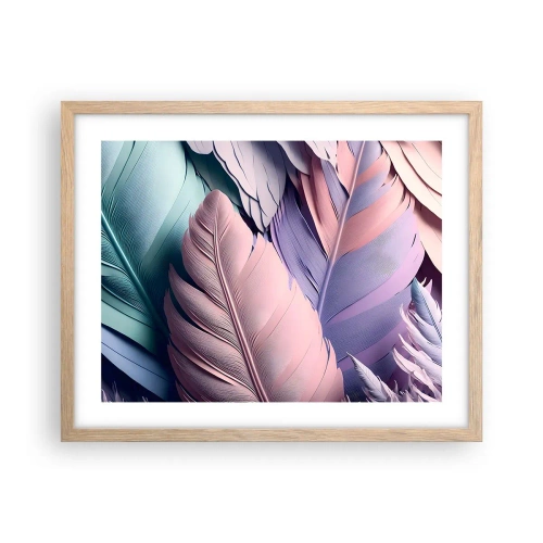 Poster in einem Rahmen aus heller Eiche - Vogel-Chic - 50x40 cm