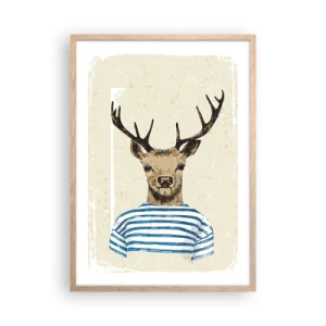 Poster in einem Rahmen aus heller Eiche - Weil ich gestreifte T-Shirts mag! - 50x70 cm