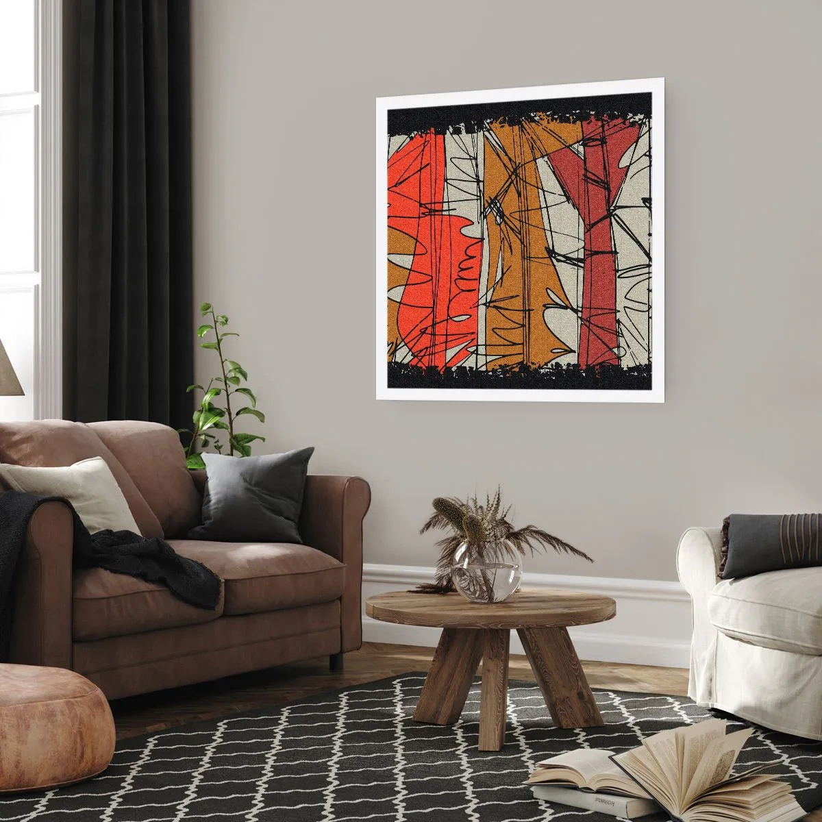 Poster - Spontane Komposition - 60x60 cm