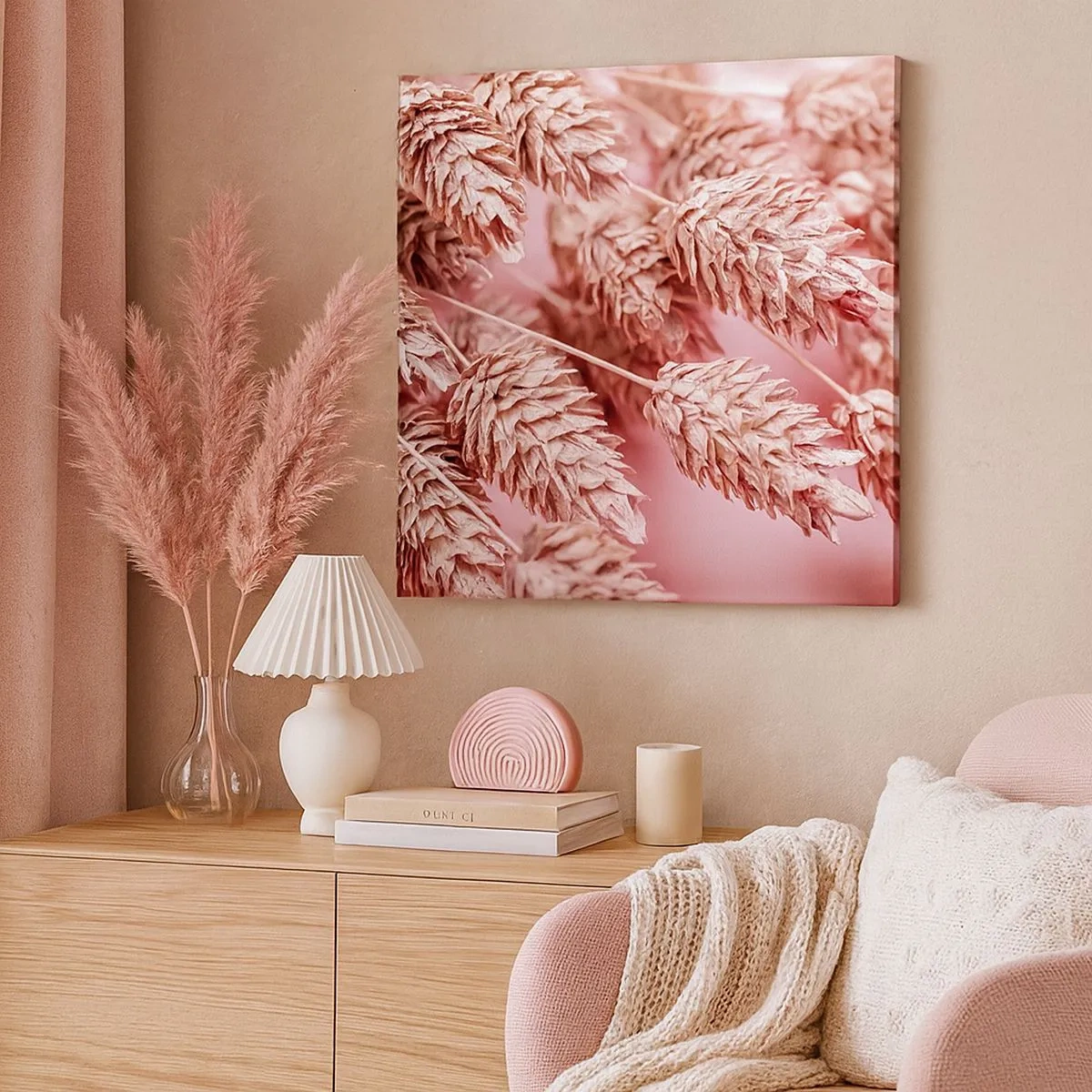 Bild auf Leinwand - Leinwandbild - Eine Blumenkaskade in Rosa - 30x30 cm