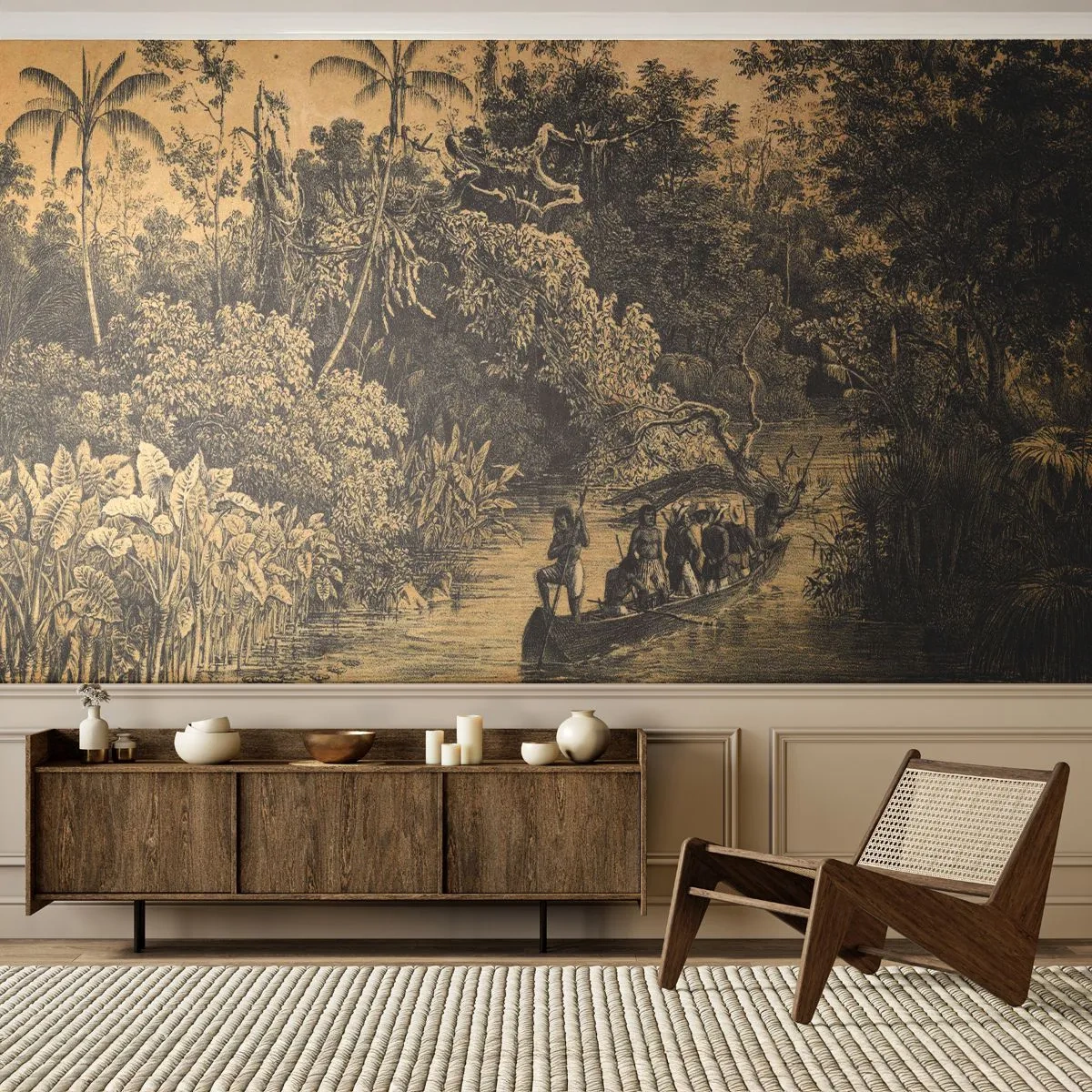 Fototapete Premium Canvas - Expedition zur Quelle - Dschungel, Amazonien, Tropen - 500x350 cm