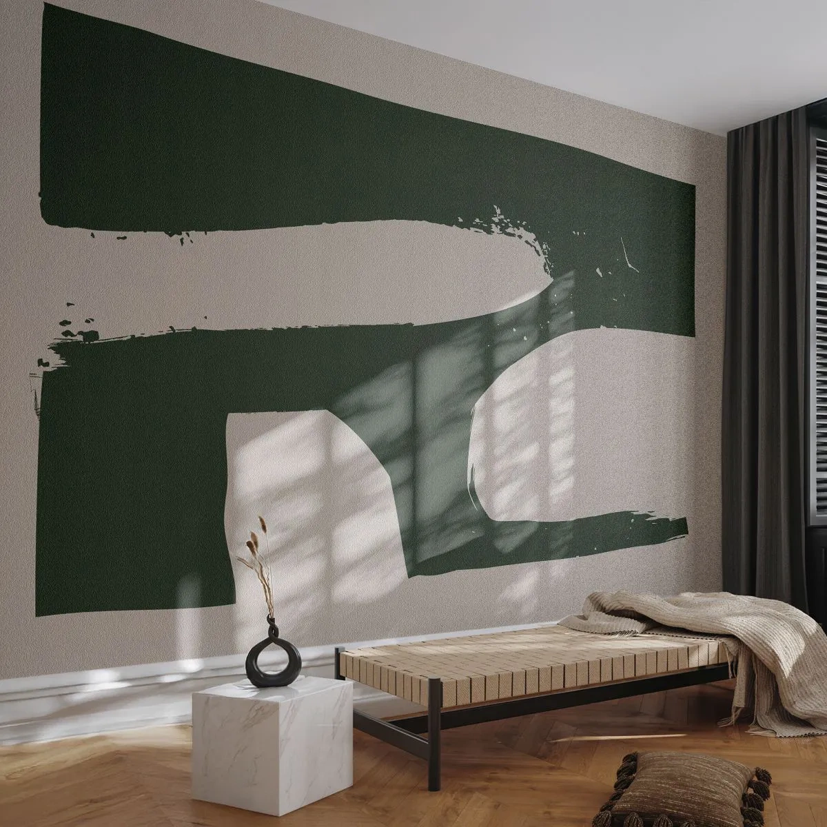 Fototapete Standard Eco - Weiße Buchten - Boho, Minimalismus, Form - 300x210 cm