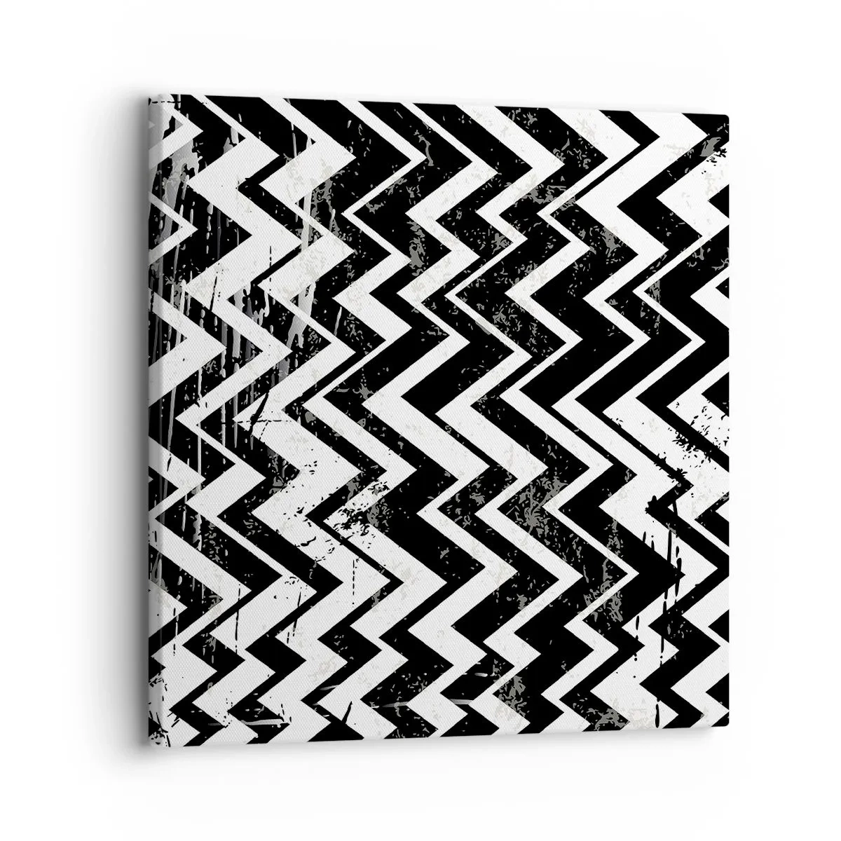 Bild auf Leinwand - Leinwandbild - Zick-weiß, Zack-schwarz - 30x30 cm