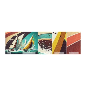 Fototapeten Muster Selbstklebend Deluxe Sticker - Viel Glück mit den Elementen - Segelboote, Regatta, Meer - 100x30 cm