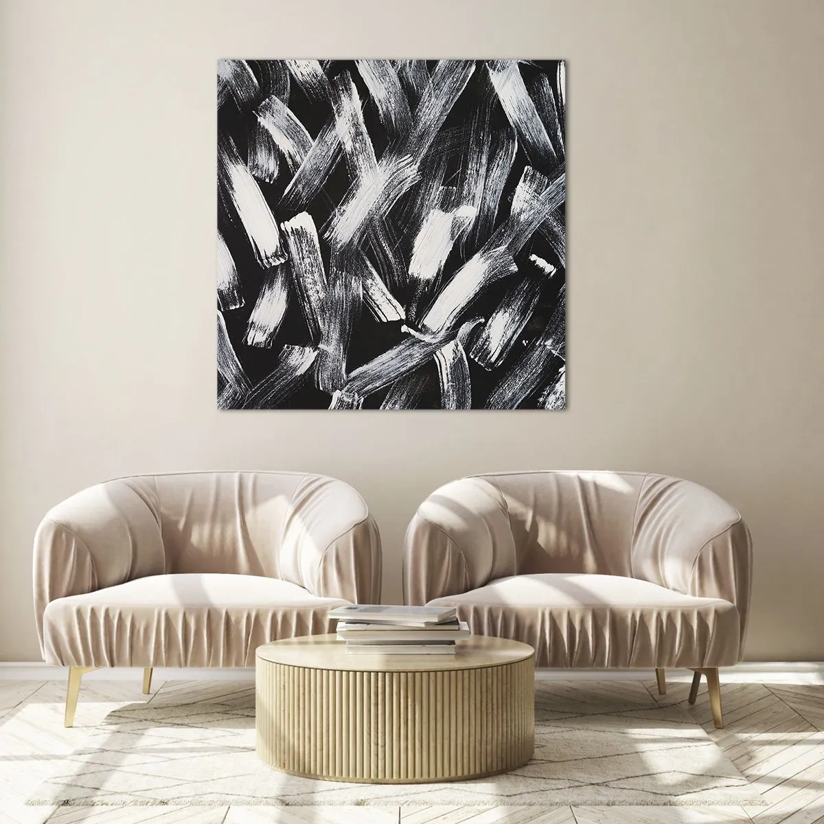 Glasbild - Bild auf glas - Abstraktion im industriellen Geist - 40x40 cm