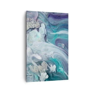 Bild auf Leinwand - Leinwandbild - Abstrakte Wirbel in Blau- und Weißtönen - 80x120cm - Strömungen von Himmelblau - Moderne Wanddekoration für Wohnzimmer und Schlafzimmer ARTTOR