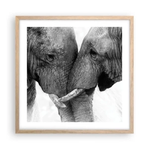 Poster in einem Rahmen aus heller Eiche - Herzliches Geständnis - 50x50 cm