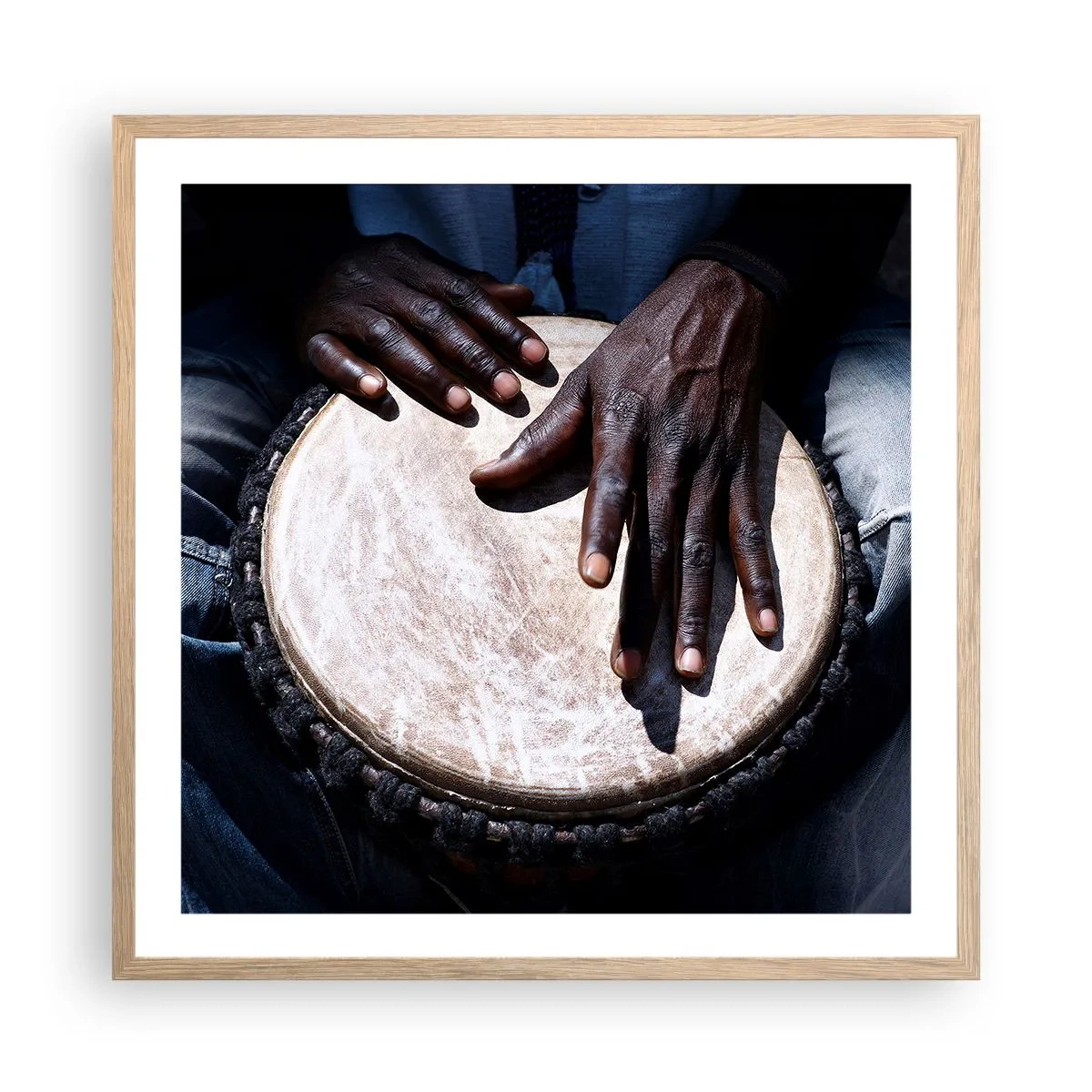 Poster in einem Rahmen aus heller Eiche - Lebe in deinem eigenen Rhythmus - 60x60 cm