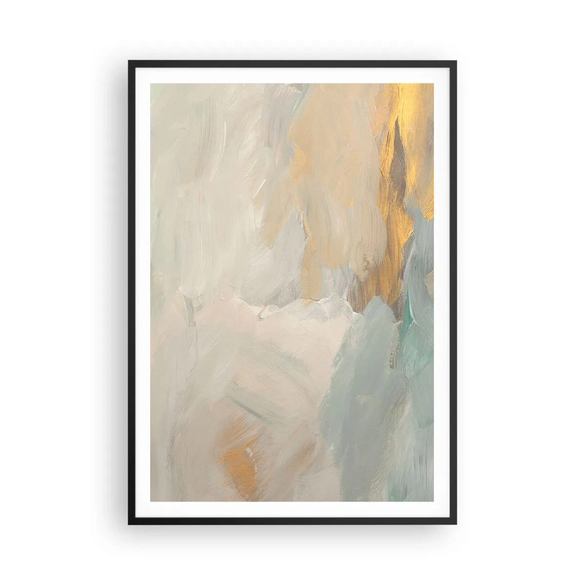 Poster in einem schwarzem Rahmen - Abstraktion – das Land der Sanftheit - 70x100 cm