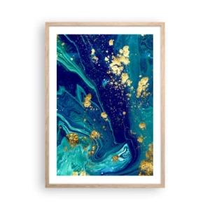 Poster in einem Rahmen aus heller Eiche - Die Blütenblätter der Sonne - 50x70 cm